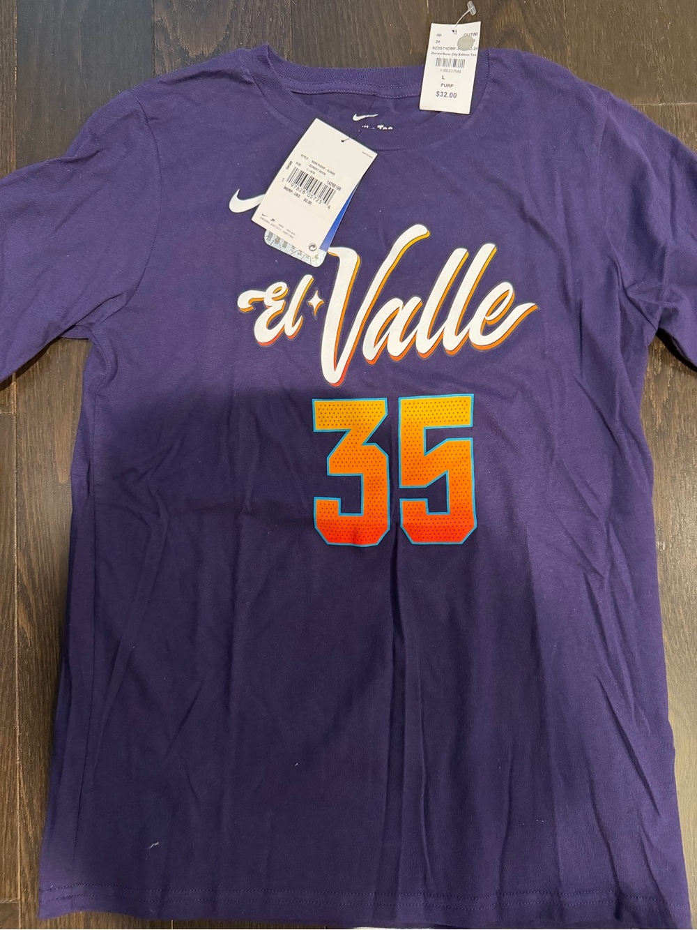 Kevin Durant Phoenix Suns Nike Purple Graphic Tee - Youth Large - new with tags